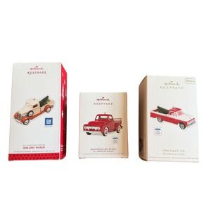 Hallmark Keepsake All-American Trucks Ornaments 1936 GMC, 1954 Mercury 1966 Ford